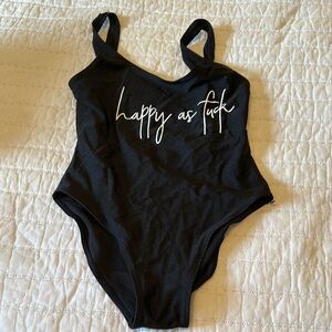 Black Graphic Swimsuit